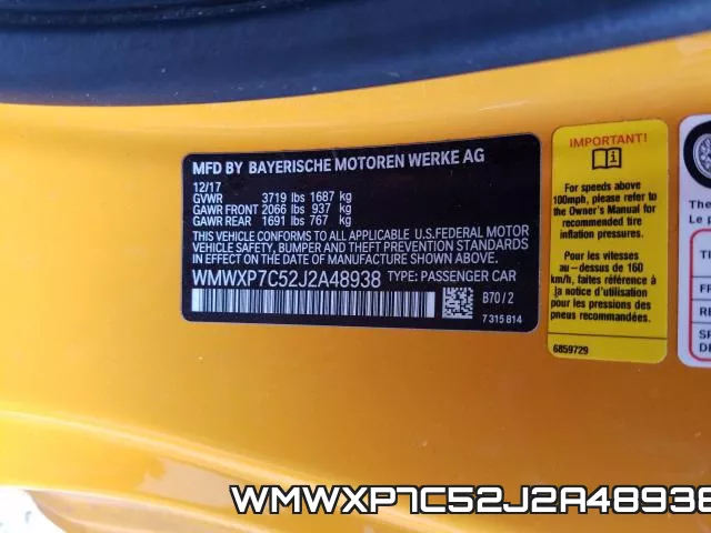 WMWXP7C52J2A48938 фото 2