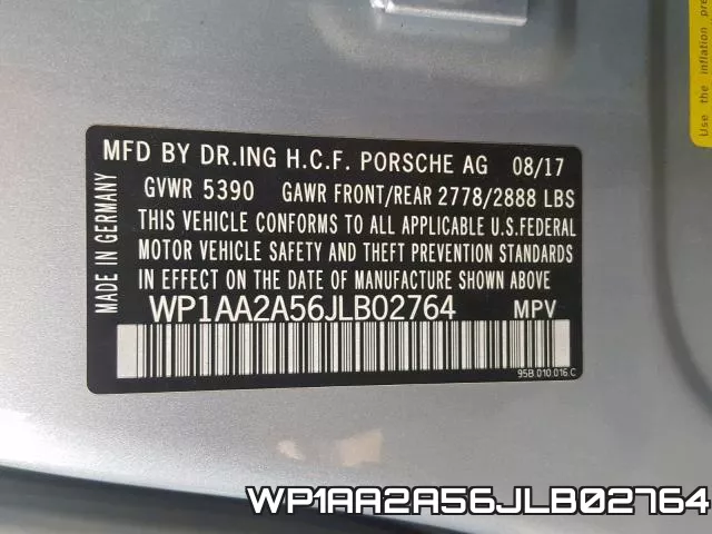 WP1AA2A56JLB02764 фото 2
