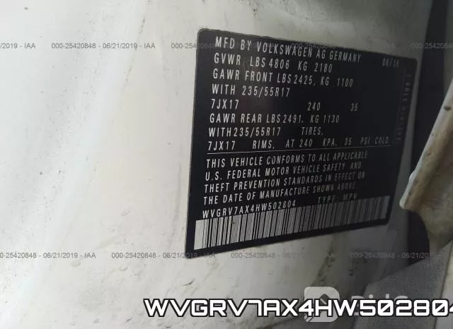 WVGRV7AX4HW502804 фото 10