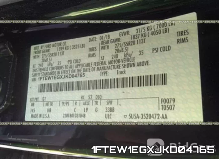 1FTEW1EGXJKD04765 фото 10