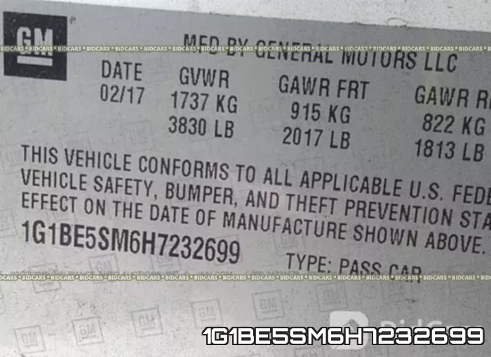 1G1BE5SM6H7232699 фото 10