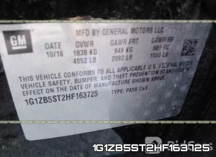 1G1ZB5ST2HF163725 фото 10