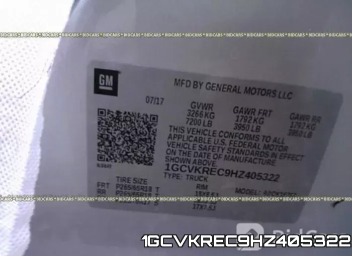 1GCVKREC9HZ405322 фото 10