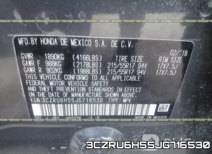 3CZRU6H55JG716530 фото 10