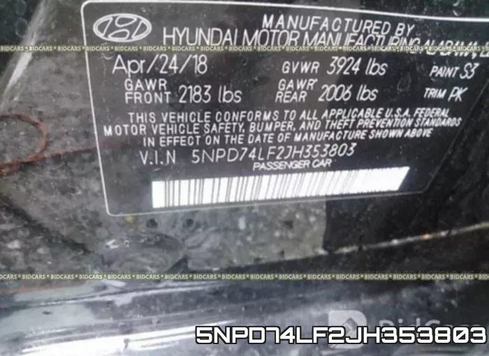 5NPD74LF2JH353803 фото 10