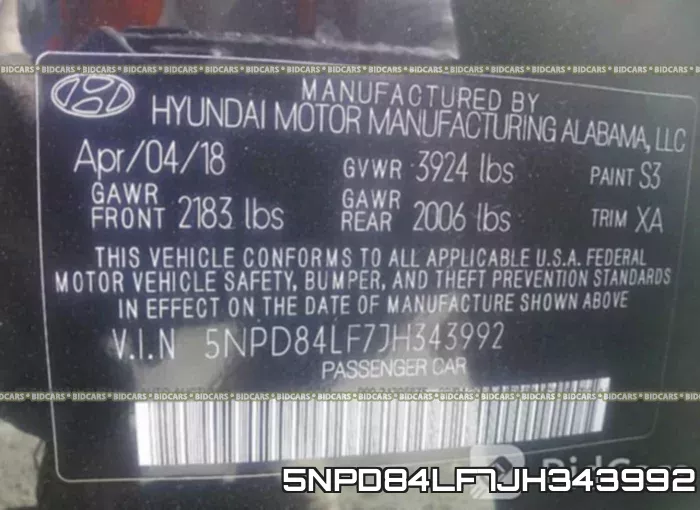 5NPD84LF7JH343992 фото 10