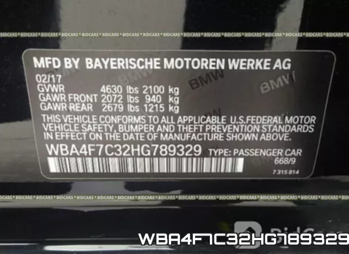 WBA4F7C32HG789329 фото 10
