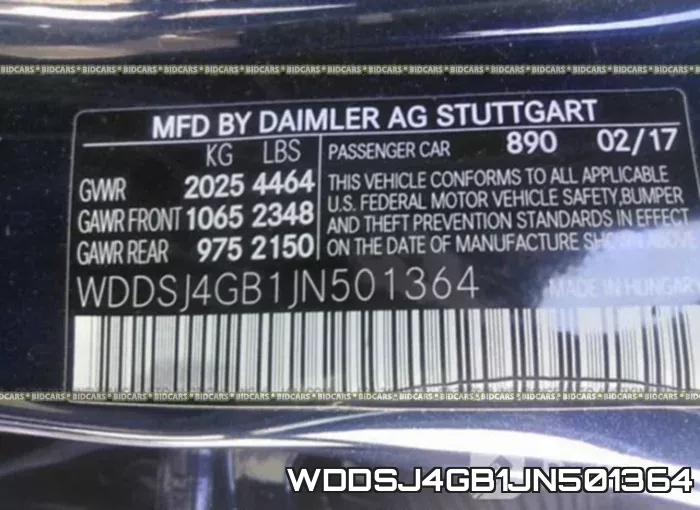 WDDSJ4GB1JN501364 фото 10