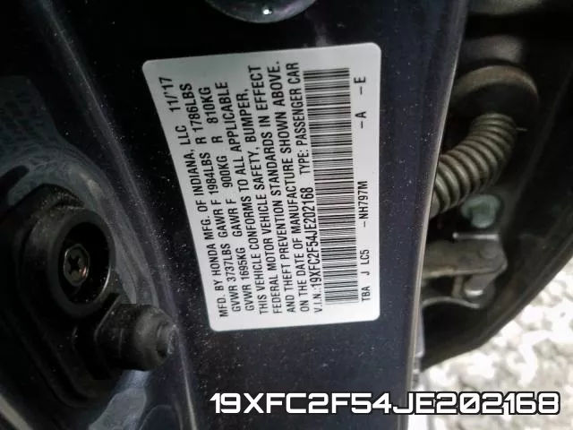19XFC2F54JE202168 фото 2