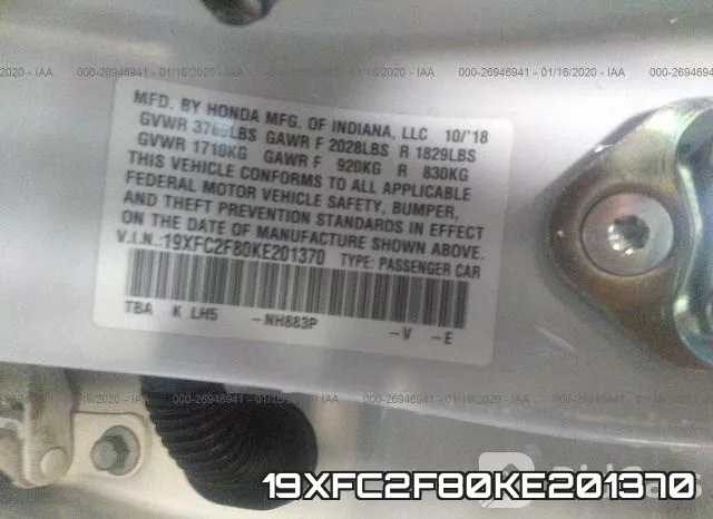 19XFC2F80KE201370 фото 10