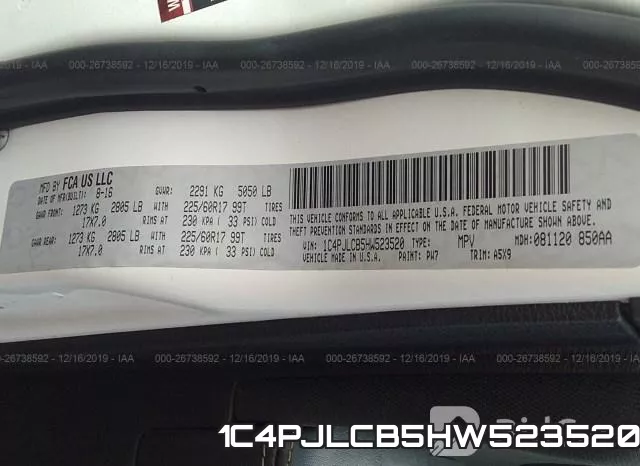 1C4PJLCB5HW523520 фото 10