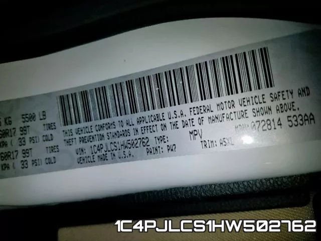 1C4PJLCS1HW502762 фото 2