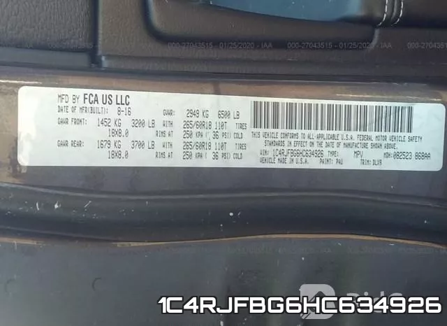 1C4RJFBG6HC634926 фото 10