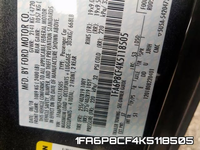 1FA6P8CF4K5118505 фото 2