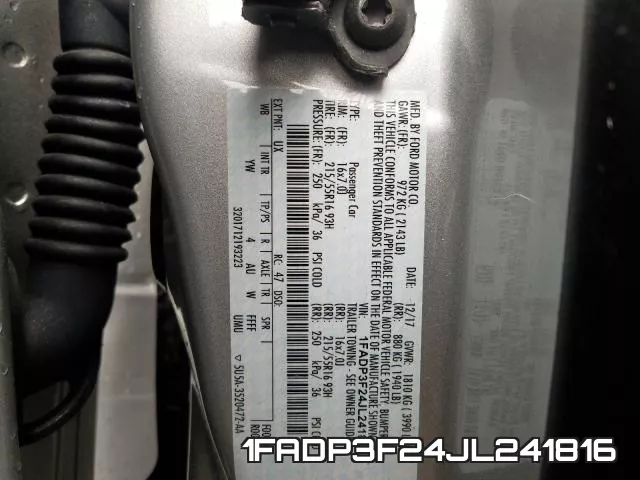 1FADP3F24JL241816 фото 2