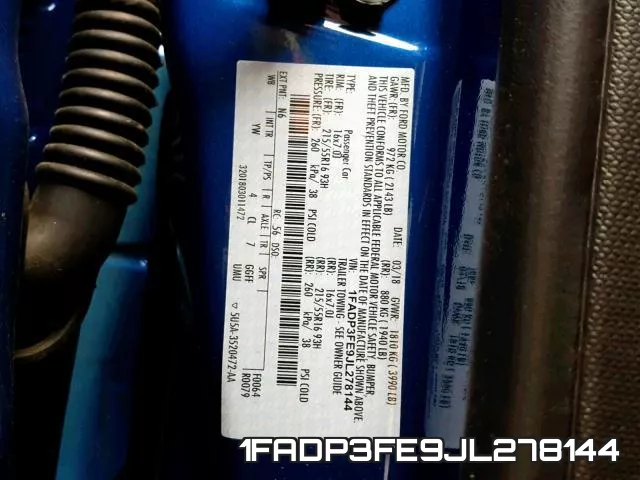 1FADP3FE9JL278144 фото 2