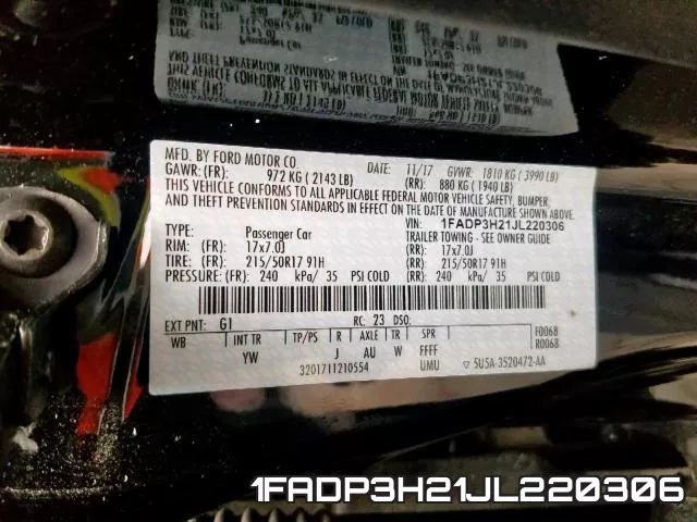 1FADP3H21JL220306 фото 2