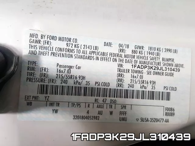 1FADP3K29JL310439 фото 2