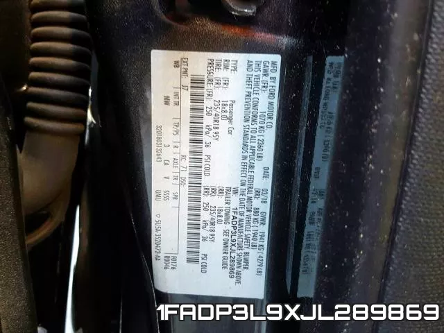1FADP3L9XJL289869 фото 2