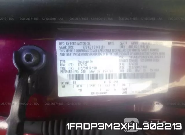 1FADP3M2XHL302213 фото 10