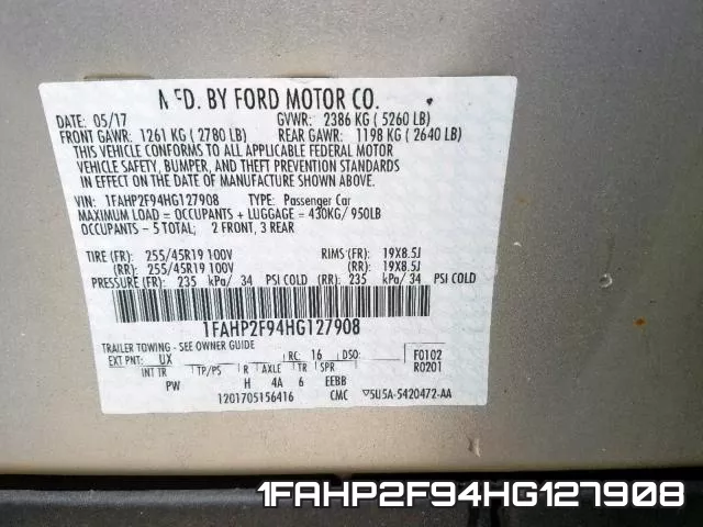 1FAHP2F94HG127908 фото 2
