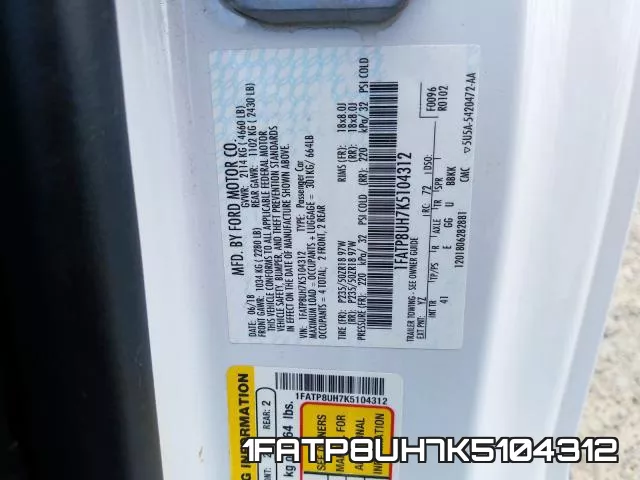 1FATP8UH7K5104312 фото 2