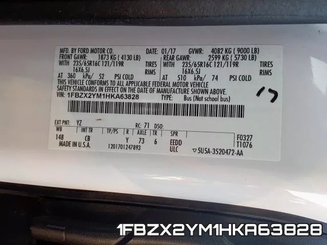 1FBZX2YM1HKA63828 фото 2