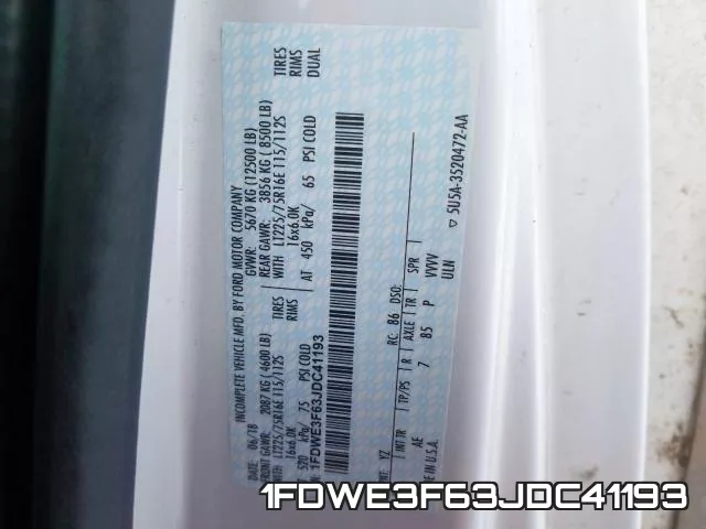 1FDWE3F63JDC41193 фото 2