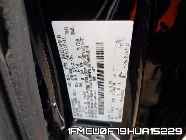 1FMCU0F79HUA15229 фото 2