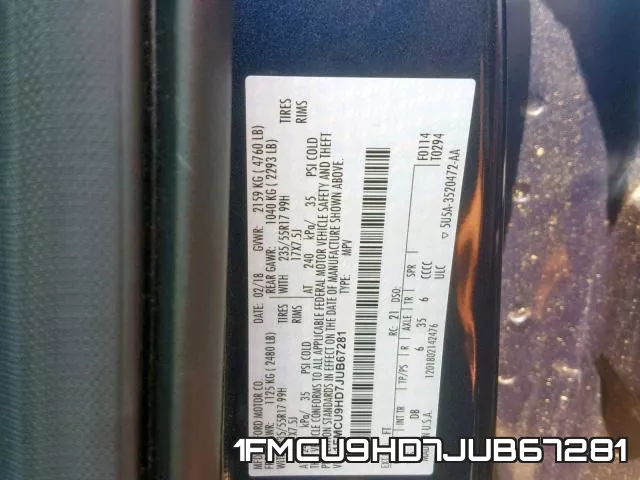 1FMCU9HD7JUB67281 фото 2