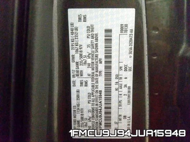 1FMCU9J94JUA15948 фото 2