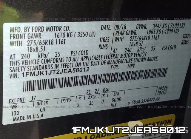 1FMJK1JT2JEA58012 фото 10