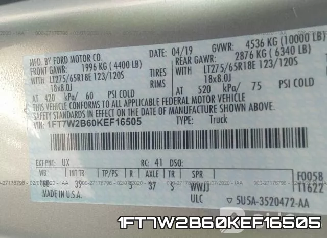 1FT7W2B60KEF16505 фото 10