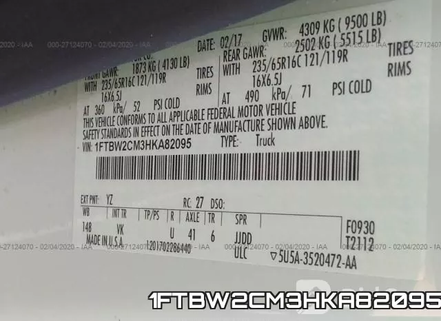 1FTBW2CM3HKA82095 фото 10