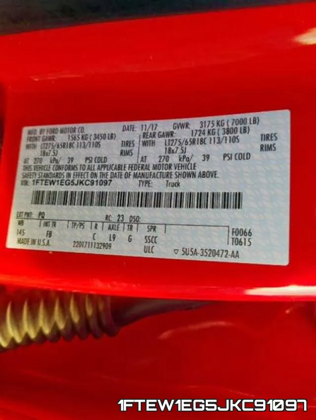 1FTEW1EG5JKC91097 фото 2