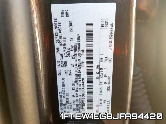 1FTEW1EG8JFA94420 фото 2