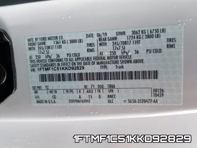 1FTMF1C51KKD92829 фото 2