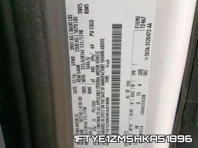 1FTYE1ZM5HKA51896 фото 2