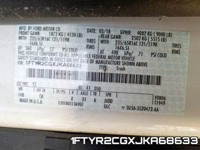 1FTYR2CGXJKA68633 фото 2