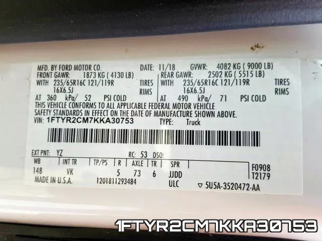 1FTYR2CM7KKA30753 фото 2