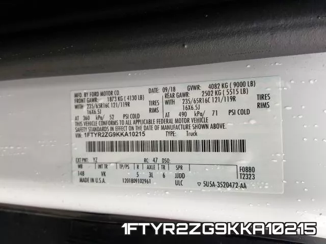 1FTYR2ZG9KKA10215 фото 2
