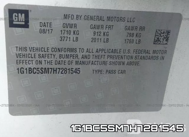 1G1BC5SM7H7281545 фото 10