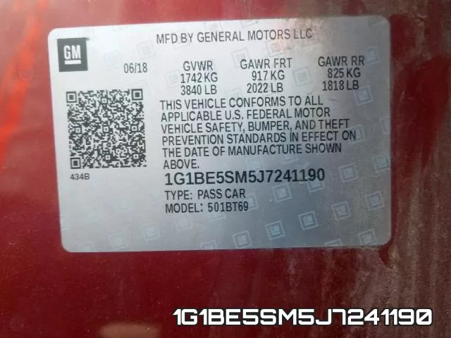 1G1BE5SM5J7241190 фото 2