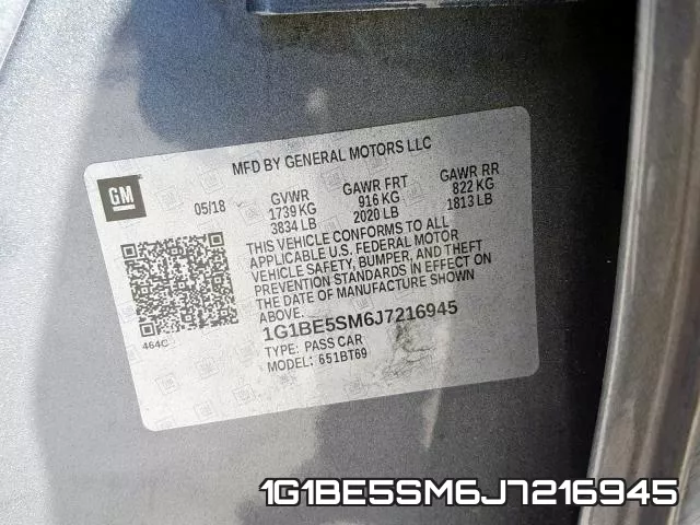 1G1BE5SM6J7216945 фото 2