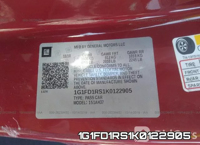 1G1FD1RS1K0122905 фото 10