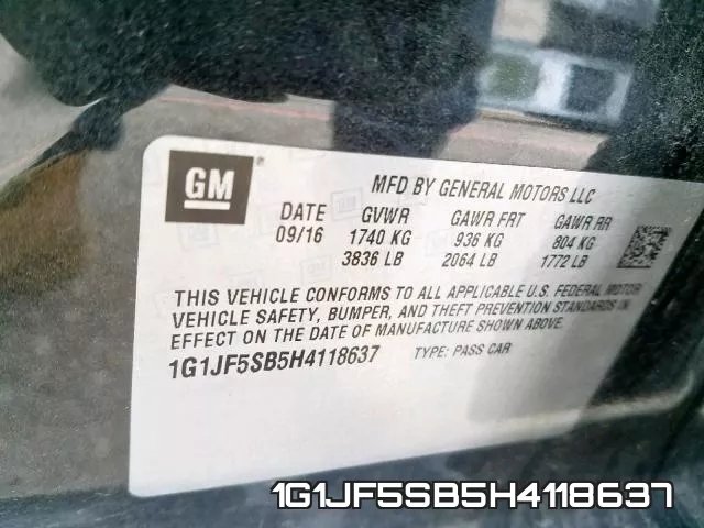 1G1JF5SB5H4118637 фото 2