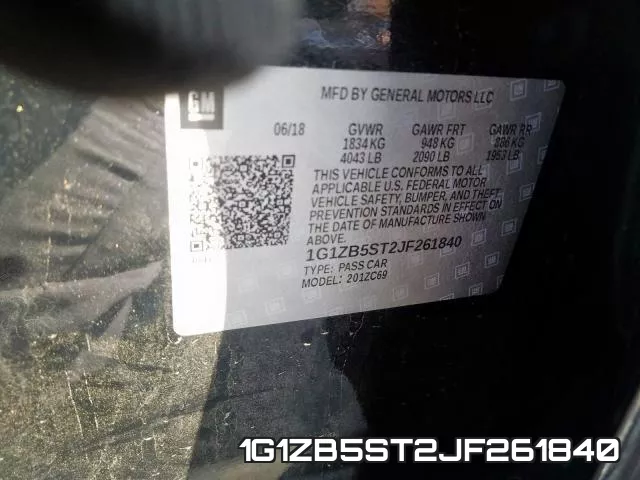 1G1ZB5ST2JF261840 фото 2