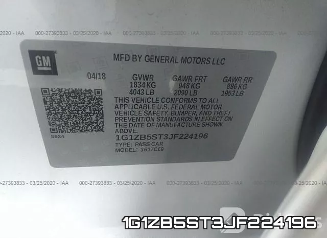 1G1ZB5ST3JF224196 фото 10
