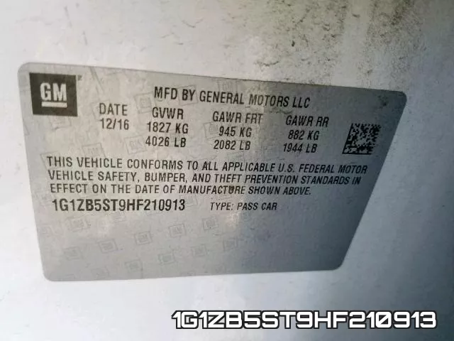 1G1ZB5ST9HF210913 фото 2