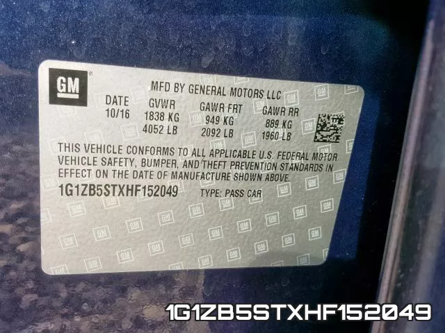 1G1ZB5STXHF152049 фото 2